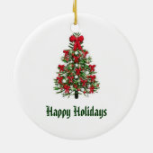 飾られたクリスマスツリーのオーナメント セラミックオーナメント (裏面)