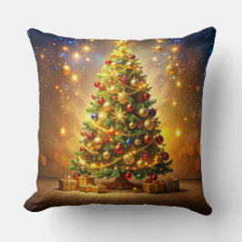 飾られたクリスマスツリー クッション