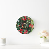 飾られたクリスマスツリー ラウンド壁時計 (ホーム)