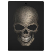 飾られた暗いスカル クリップボード (裏面)