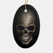 飾られた暗いスカル セラミックオーナメント (左)