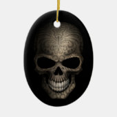 飾られた暗いスカル セラミックオーナメント (正面)