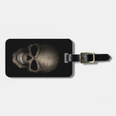 飾られた暗いスカル ラゲッジタグ (正面横)