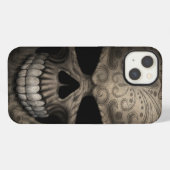 飾られた暗いスカル iPhoneケース (裏面横)