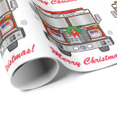 飾られた消防車のメリークリスマス ラッピングペーパー (ロールコーナー)