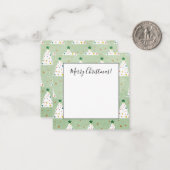 飾られた白いクリスマスツリー 緑の星とオーナメント ノートカード (正面/裏面インサイチュ)