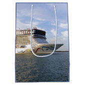 飾られた遊航船の弓カスタム ミディアムペーパーバッグ (裏面)