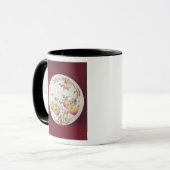 飾られるFamilleのバラのプレート マグカップ (正面左)