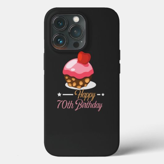 飾りかわいい70th誕生日チョコレートケーキ Case-Mate iPhoneケース (裏面)