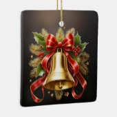 飾りとリボン付きクリスマスベル セラミックオーナメント (右)