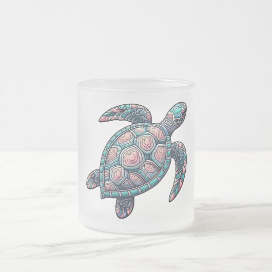飾りウミガメ フロストグラスマグカップ (中央)
