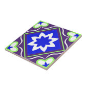 飾りエレガント付け青い白い紫の緑 タイル (側面)