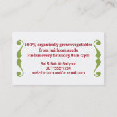 飾りカラフルトマトシェフケータリング 名刺 (裏面)