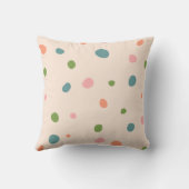 飾りカラフルピンク水玉模様娘かわいい クッション (裏面)