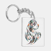 飾りカラフル犬のロゴビーグル品種 キーホルダー (正面左)