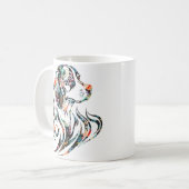 飾りカラフル犬のロゴビーグル品種 コーヒーマグカップ (正面左)