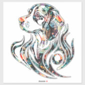 飾りカラフル犬のロゴビーグル品種 シール (シート)