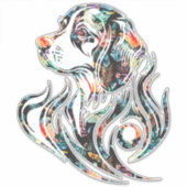 飾りカラフル犬のロゴビーグル品種 シール (正面)