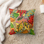 飾りカラフル葉黄色夏 クッション (ブランケット)