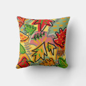 飾りカラフル葉黄色夏 クッション (裏面)