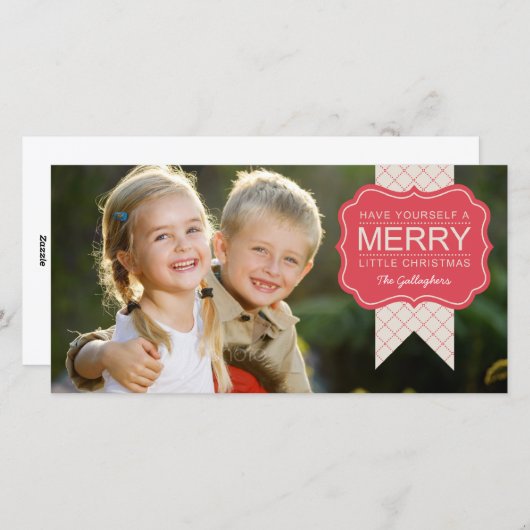 飾りスタイリッシュ付けクリスマスフォトカード シーズンカード (正面/裏面)