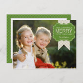 飾りスタイリッシュ付けクリスマスフォトカード シーズンポストカード (正面/裏面)