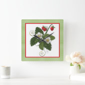 飾りストロベリーキッチン壁時計 スクエア壁時計 (ホーム)