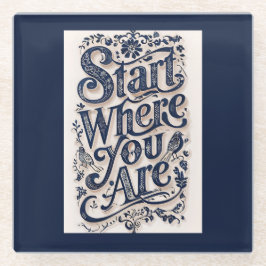 飾りタイポグラフィ ガラスコースター