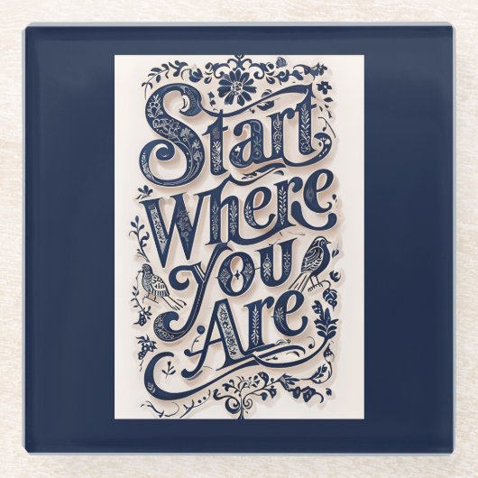 飾りタイポグラフィ ガラスコースター (正面)