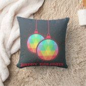 飾りハッピーホリデークリスマスボール クッション (ブランケット)