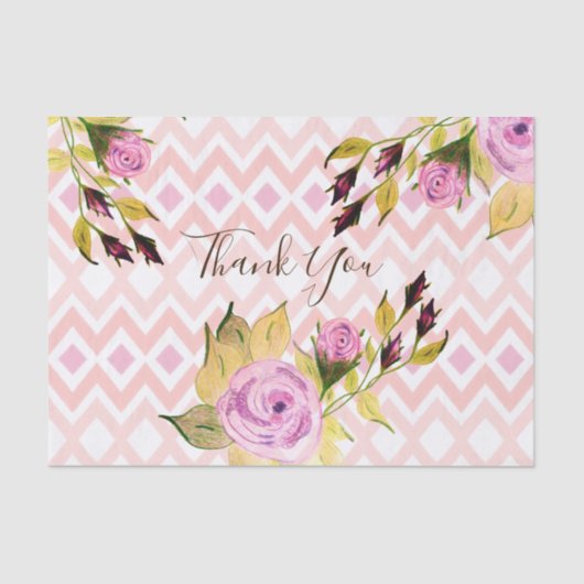 飾りパターン（の模様が）ある花 薄葉紙 (正面)