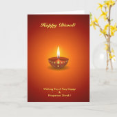 飾りパーソナライズされたディワ白熱［赤熱］光を放つリランプ カード (黄色い花)