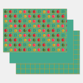 飾りパーソナライズされたビンゴ – Jade Green ラッピングペーパーシート