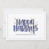 飾りパーソナライズされた書幸せ休日 シーズンカード (正面)