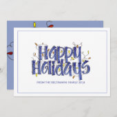 飾りパーソナライズされた書幸せ休日 シーズンカード (正面/裏面)