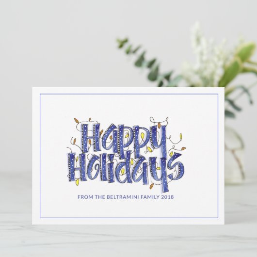 飾りパーソナライズされた書幸せ休日 シーズンカード (スタンド正面)