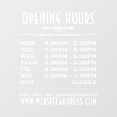 飾りビジネスの営業時間と情報 ウィンドウサイン (シート)