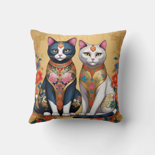 飾りフローラ猫2 クッション (裏面)