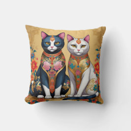 飾りフローラ猫2 クッション
