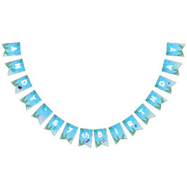 飾りプール誕生日パーティー バンティングフラッグ