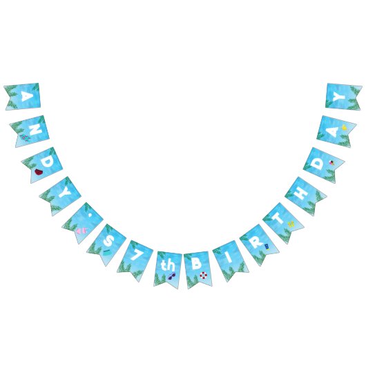 飾りプール誕生日パーティー バンティングフラッグ (全)