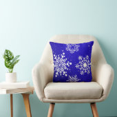 飾りメリークリスマススノーフレークホワイトブルー クッション (椅子)