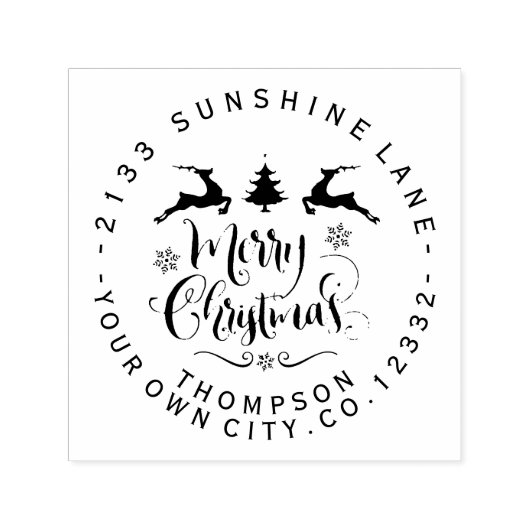 飾りモダンメリークリスマススクリプトモノグラム セルフインキングスタンプ (デザイン)