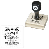 飾りモダンメリークリスマススクリプトモノグラム ラバースタンプ (押印)