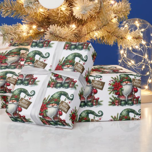 飾り付きメリークリスマスフェスティバル格言 ラッピングペーパー (クリスマス)