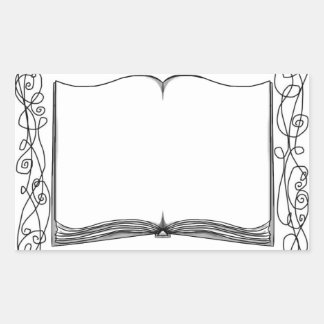 飾り付き本シール蔵書票 長方形シール