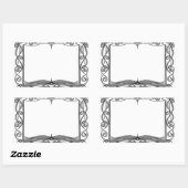 飾り付き本シール蔵書票 長方形シール (シート)