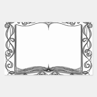 飾り付き本シール蔵書票 長方形シール