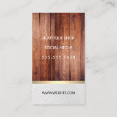 飾り付き素朴木材縁ど/金ゴールドトリム 名刺 (裏面)