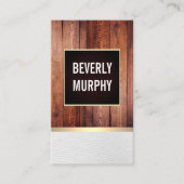 飾り付き素朴木材縁ど/金ゴールドトリム 名刺 (正面)